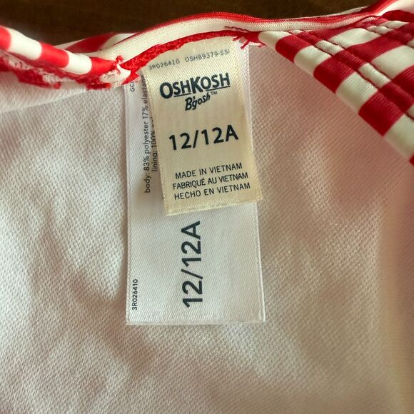 OshKosh Red White & Blue 4th of July Swimsuit Girls' 12 - Picture 3 of 11